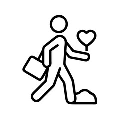 walking for charity event icon, walking for charity event line art - simple line art of walking for charity event, perfect for walking for charity event logos and icons and themed design