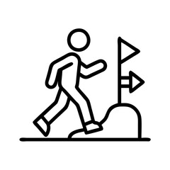 walking for charity event icon, walking for charity event line art - simple line art of walking for charity event, perfect for walking for charity event logos and icons and themed design