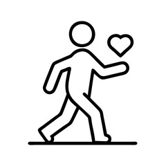 walking for charity event icon, walking for charity event line art - simple line art of walking for charity event, perfect for walking for charity event logos and icons and themed design
