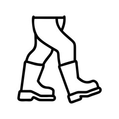 walking in snow boots icon, walking in snow boots line art - simple line art of walking in snow boots, perfect for walking in snow boots logos and icons and themed design