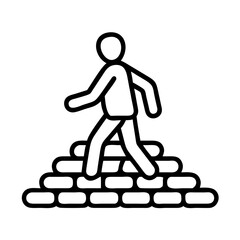 walking on cobblestone street walking on cobblestone street - simple line art of walking on cobblestone street, perfect for walking on cobblestone street logos and icons and themed design
