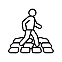 walking on cobblestone street walking on cobblestone street - simple line art of walking on cobblestone street, perfect for walking on cobblestone street logos and icons and themed design