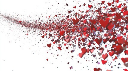 Valentine's Day A Vibrant Heart Shaped Object Soaring Through a Clear Blue Sky Creating a Whimsical and Joyful Atmosphere of Love and Freedom in Flight Valentine's Dayisolate white background