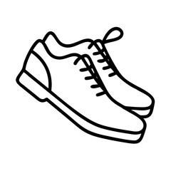 walking shoes with laces icon, walking shoes with laces line art - simple line art of walking shoes with laces, perfect for walking shoes with laces logos and icons and themed design