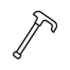 walking stick icon, walking stick line art - simple line art of walking stick, perfect for walking stick logos and icons and themed design