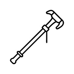 walking stick hiking icon, walking stick hiking line art - simple line art of walking stick hiking, perfect for walking stick hiking logos and icons and themed design