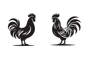Hen silhouette and vector