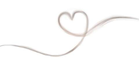 Brown heart shaped smoke effect, sign of love, smoke hearts, love. Brown waves of smoke from hot drink, coffee, cigarettes, tea or food. Mockup of fog with swirls. Color: chocolate Mocha Mousse.