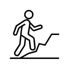 walking uphill icon, walking uphill line art - simple line art of walking uphill, perfect for walking uphill logos and icons and themed design