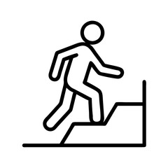 walking uphill icon, walking uphill line art - simple line art of walking uphill, perfect for walking uphill logos and icons and themed design