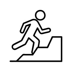 walking uphill icon, walking uphill line art - simple line art of walking uphill, perfect for walking uphill logos and icons and themed design