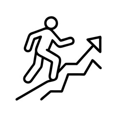walking uphill icon, walking uphill line art - simple line art of walking uphill, perfect for walking uphill logos and icons and themed design
