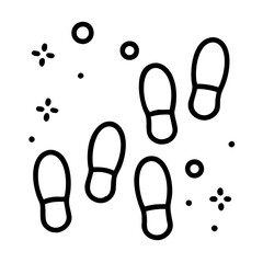 footst in snow icon, footst in snow line art - simple line art of footst in snow, perfect for footst in snow logos and icons and themed design