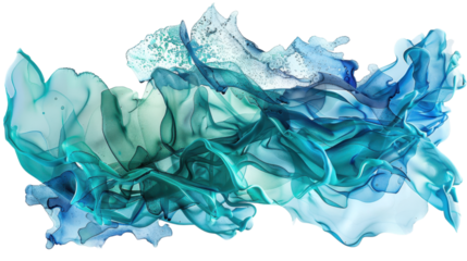 Stunning Abstract Fluid Art in Teal and Blue