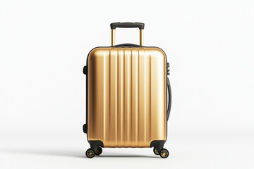 Stylish Dark Luggage on a Trolley Ready for Travel at an Airport Terminal