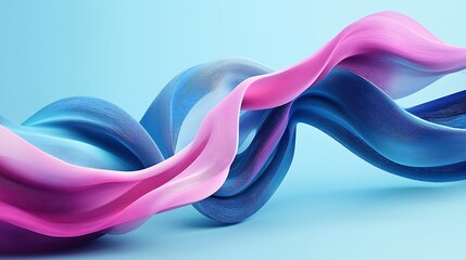 Naklejka premium Abstract swirling fabric, blue pink hues, light blue background, design element