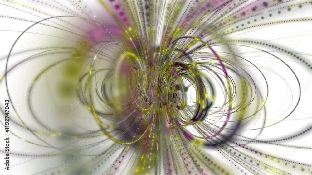 Poster fantastic video animation with particle stripe object in slow motion, 4096x2304 loop 4k