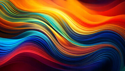 Vibrant, flowing wave of layered colors.  Rich blues, oranges, and reds create a dynamic, abstract design perfect for backgrounds, website headers, or art projects.