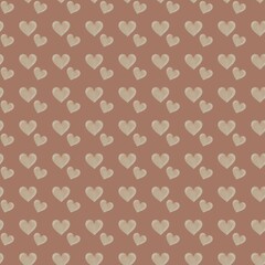 Milk Hearts Small Design Seamless Pattern on Mocha Mousse Background