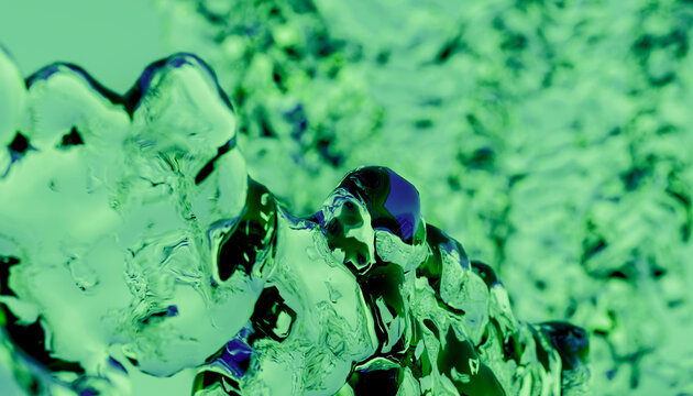3D liquid visualization in vibrant green shades
