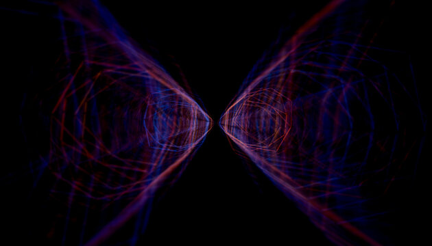 Mysterious symmetrical abstract 3D digital artwork