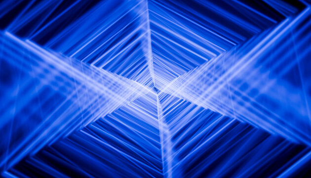 Blue geometric convergence in a 3D abstract render