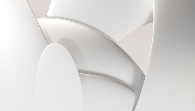 Seamless abstract white waves in a 3D render background