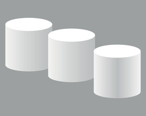  Realistic cubes podium, 3d exhibit displays. Empty geometrical pillars for exhibition showroom