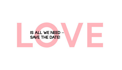 Handwritten modern brush calligraphy. Save the date isolated on white background for wedding invitations. Vector illustration