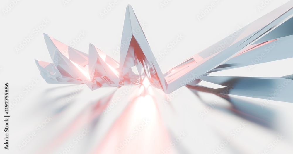 Aufkleber futuristic abstract background crystal building 3d render