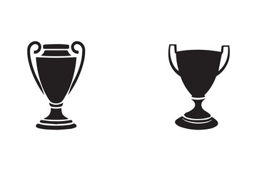 Trophy cup silhouette vector bundle 