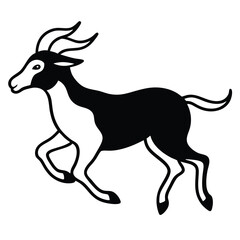 silhouette of a goat running 