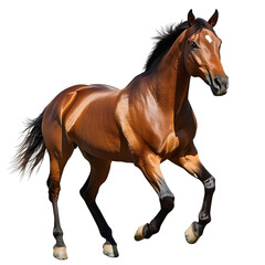 Obraz premium Powerful Brown Horse Galloping Dynamic Energy Strong Muscular Athletic Racehorse Beautiful Chestnut 