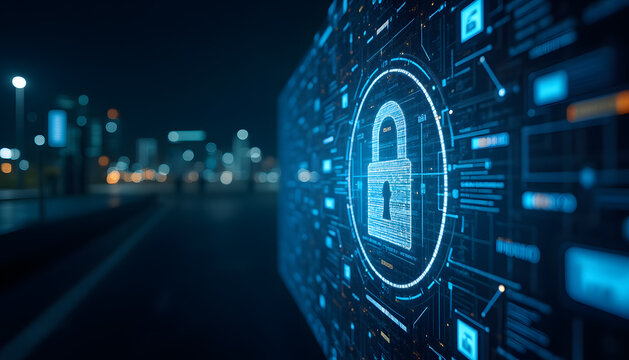 Secure Network Infrastructure Visualization, Cybersecurity Art	