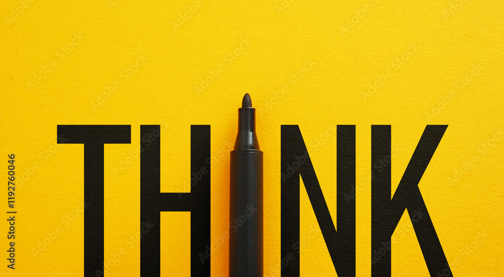Poster creative thinking and thinking outside the box are shown by the word think