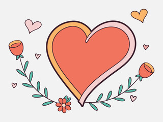 Love heart valentine day for decoration