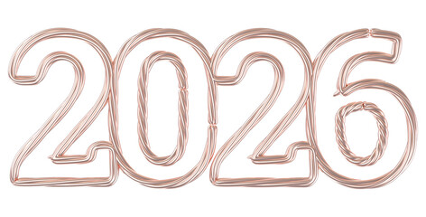 3D Gold and Silver 2026 Numbers Graphic For New Year 2026