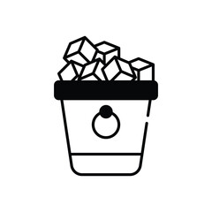 Ice Bucket vector icon