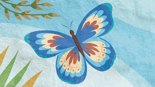 Colorful butterfly illustration embodying the essence of springtime.