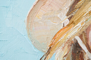Embossed pasty oil paints and reliefs. Mix of paints.