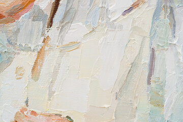 Embossed pasty oil paints and reliefs. Mix of paints.