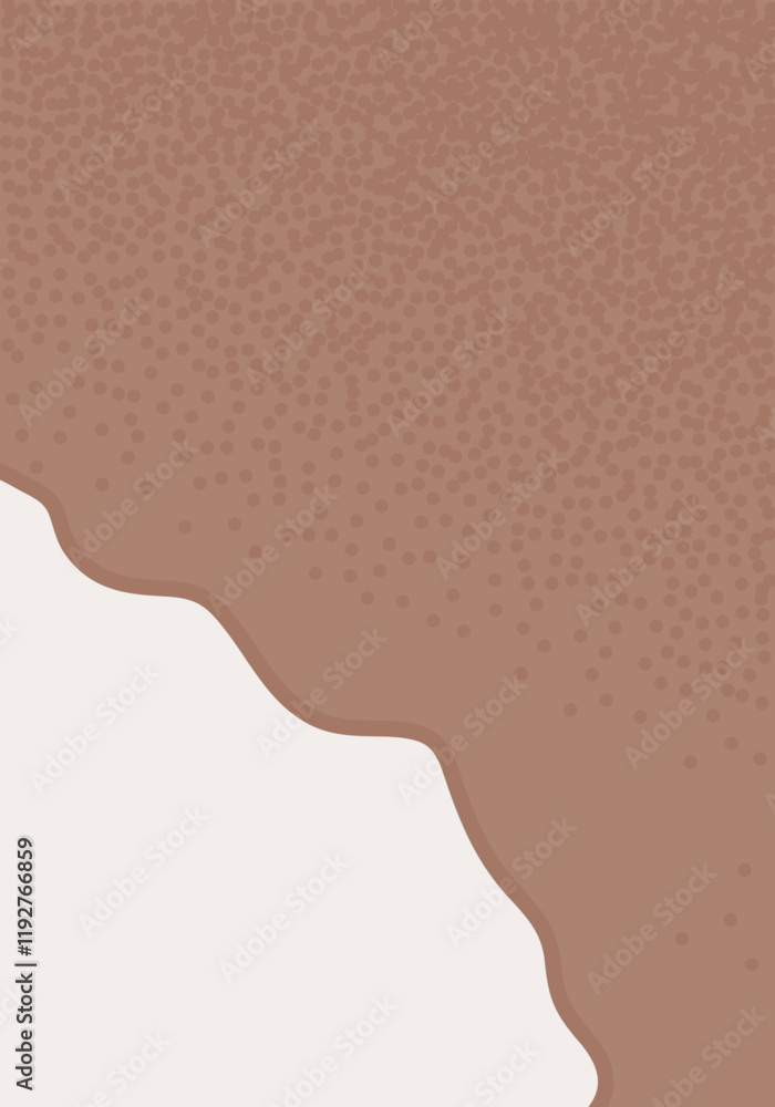Poster brown background with rectangle frame. abstract mocha mousse noise textured template. monochrome cho
