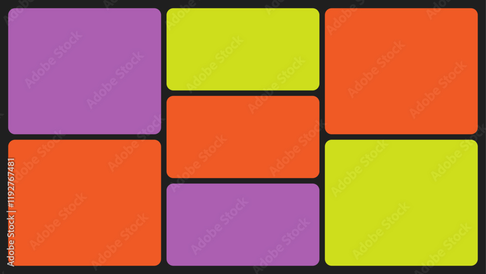 Poster bento box template. y2k collage grid shapes. geometry modular moodboard frames. ui design elements b