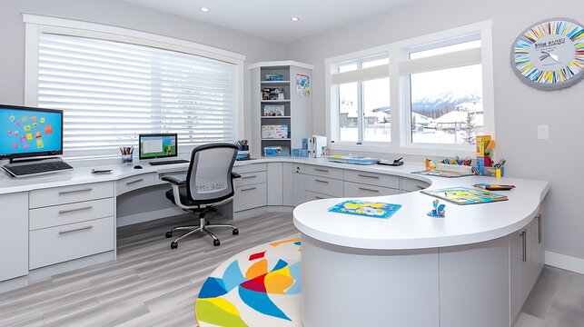 Modern Kids Study Room  Desk  Home Office Design