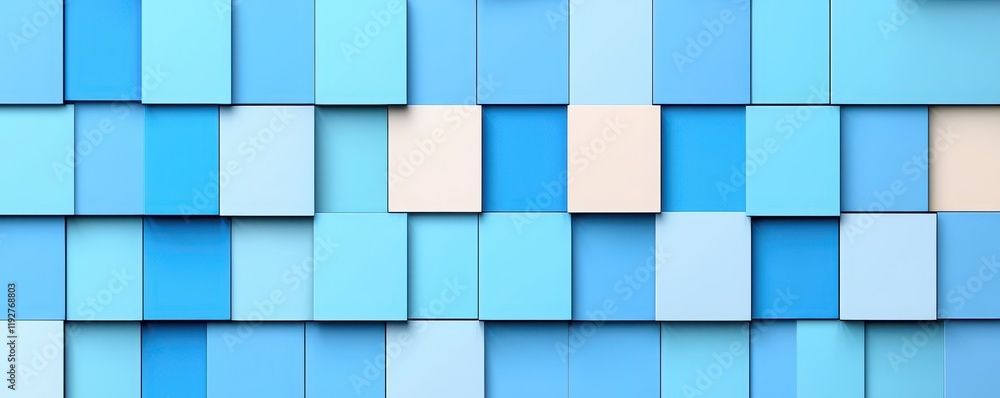 Aufkleber abstract blue and beige square blocks geometric pattern background texture