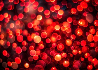 abstract red bokeh globular unique red bright globular shapes festive party medical blood cells background