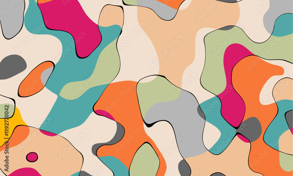 Poster this is an abstract colorful organic shapes background that can be utilized for a variety of modern 