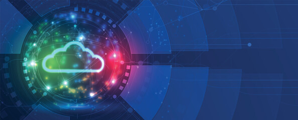 Cloud technology ransfer digital data on circuit board