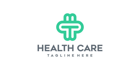 Obraz premium T Plus Medical Logo Design Inspirations