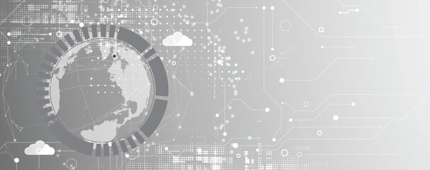 Cloud technology ransfer digital data on circuit board